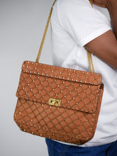 Load image into Gallery viewer, Brown large nappa rockstud spike bag Cross-body bags Valentino 
