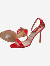 Load image into Gallery viewer, Red patent sandal heels with ankle strap and open toe - size EU 40.5 Heels Manolo Blahnik 
