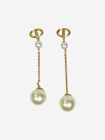 Gold CD pearl drop earrings Jewellery Christian Dior 