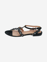 Load image into Gallery viewer, Black suede embellished sandals - size EU 36.5 Flat Sandals Alaia 
