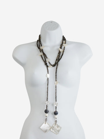 Jehanne De Biolley Multi Beaded mother of pearl and smoky quartz necklace - size Jewellery Jehanne De Biolley 