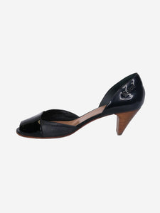 Chloe Black patent open-toe heels- size EU 38