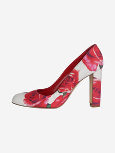Manolo Blahnik Red rose print heels - size EU 39.5 (UK 6.5)