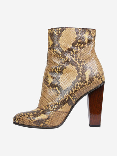 Brown snake print ankle boots Boots Dries Van Noten 
