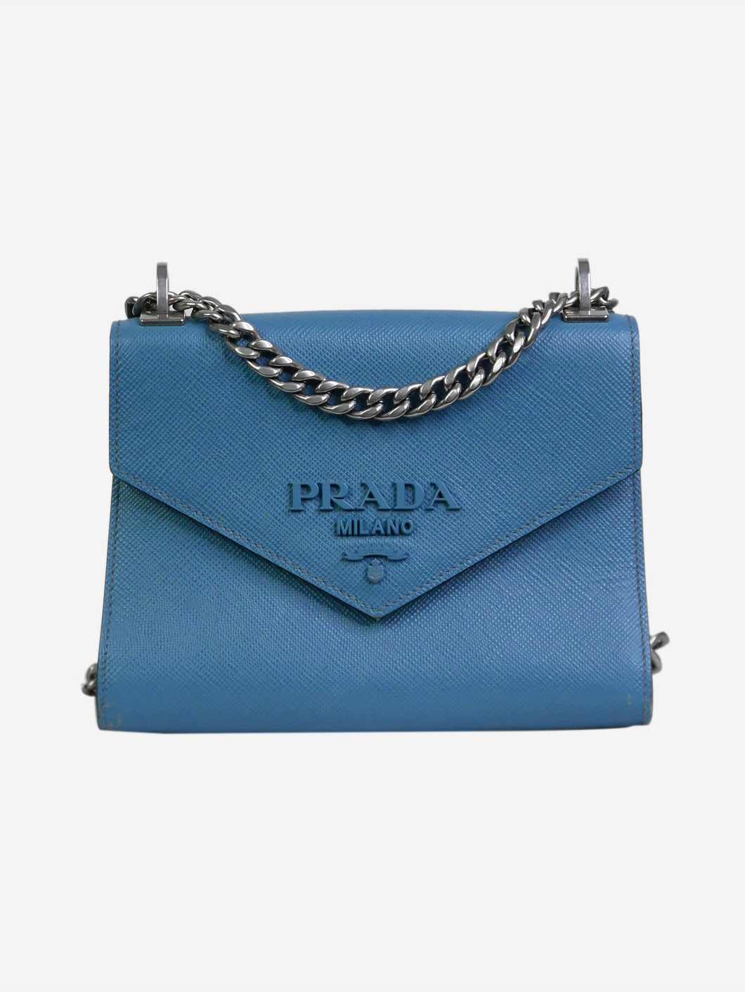Blue Saffiano leather chain shoulder bag Shoulder bags Prada 
