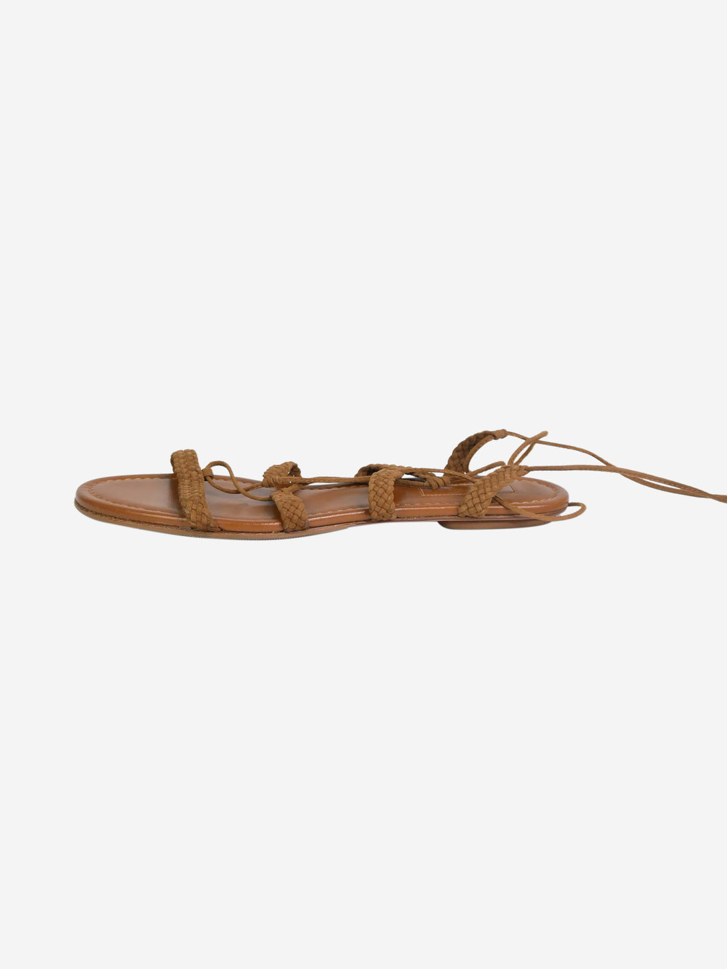 Brown woven flat sandals - size EU 37.5 Flat Sandals Aquazzura 