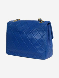 chanel blue quilted bag