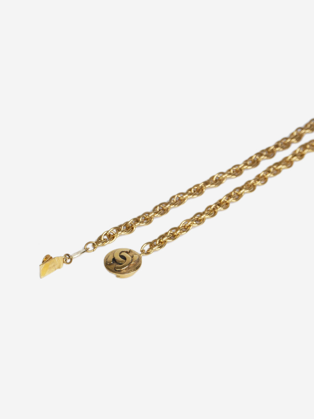 Gold chain necklace with small CC logo charm detail Jewellery Chanel 