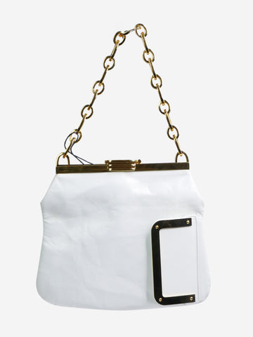 White leather top handle bag Top Handle Bags Bienen Davis 