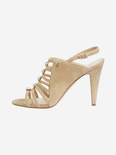 Load image into Gallery viewer, Neutral suede open-toe strappy heels Heels Chanel 
