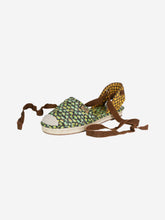 Load image into Gallery viewer, Multi floral and gingham espadrille sandals Flat Sandals Fendi 
