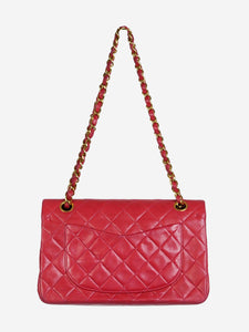 Chanel Red small lambskin vintage 1991-1994 Classic gold hardware double flap
