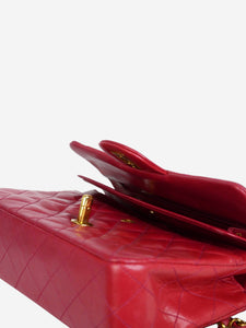 Chanel Red small lambskin vintage 1991-1994 Classic gold hardware double flap