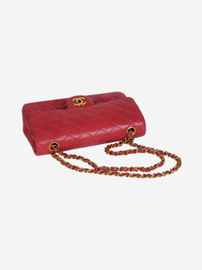 Chanel Red small lambskin vintage 1991-1994 Classic gold hardware double flap