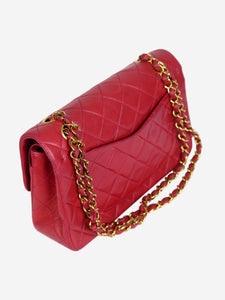 Chanel Red small lambskin vintage 1991-1994 Classic gold hardware double flap