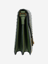 Load image into Gallery viewer, Green spring lock closure studded flap shoulder bag Shoulder bags MCM 
