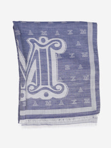 Max Mara Blue monogram scarf