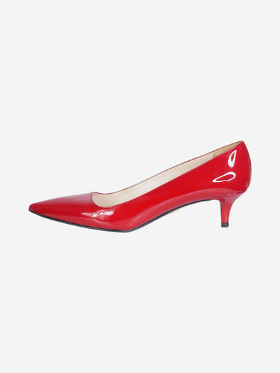 Red patent leather pointed toe kitten heels - size EU 39 Heels Prada 