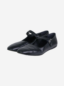 The Row Black flat shoes with front strap detail - size EU 40