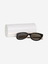 Load image into Gallery viewer, Brown tortoise shell round sunglasses with brand details at arm Sunglasses Jimmy Choo 

