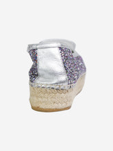 Load image into Gallery viewer, Silver sparkly sequin espadrilles Flat Shoes Alexander McQueen 
