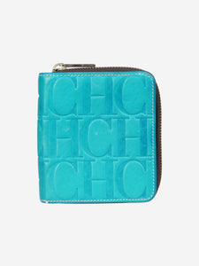 Carolina Herrera Blue branded monogram wallet