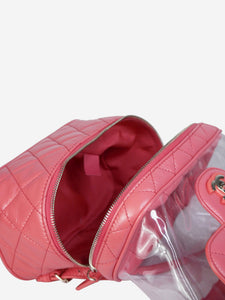 Chanel Pink 2018 matelasse vinyl flap silver hardware backpack