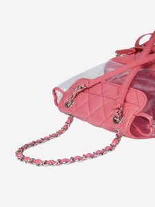 Chanel Pink 2018 matelasse vinyl flap silver hardware backpack