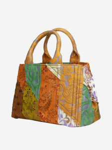 Prada Multi patterned patchwork top-handle bag