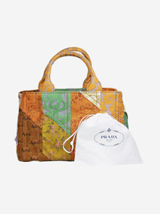 Prada Multi patterned patchwork top-handle bag