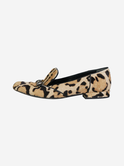 Animal Print pony hair leopard print shoes Flat Shoes Gucci 