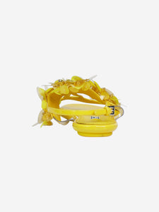 Prada Yellow patent floral embellished sandals - EU 38.5