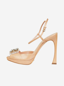 Christian Dior Pink bejewelled detail open-toe high heel sandals - size EU 37