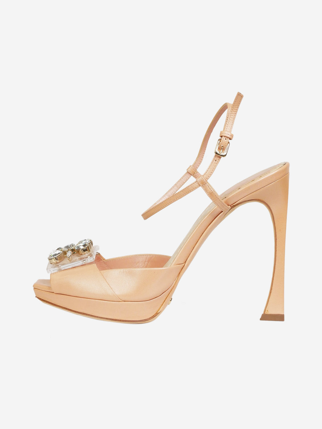 Pink bejewelled detail open-toe high heel sandals Heels Christian Dior 