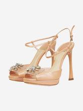 Load image into Gallery viewer, Pink bejewelled detail open-toe high heel sandals Heels Christian Dior 
