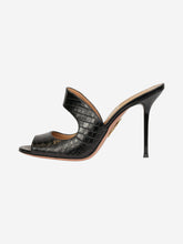 Load image into Gallery viewer, Black croc skin sandal heels Heels Aquazurra 
