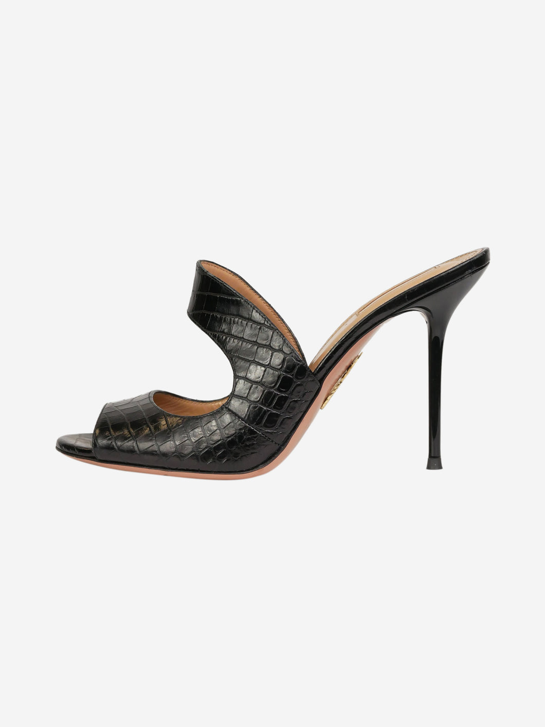 Black croc skin sandal heels Heels Aquazurra 