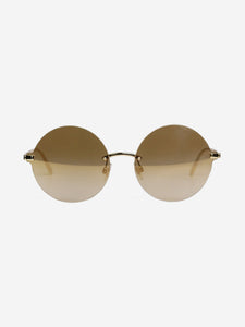 Dolce & Gabbana Gold circular rimless sunglasses