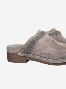Brunello Cucinelli Grey suede clogs - size EU 37.5