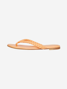 Gianvito Rossi Orange leather braided thong sandals - size EU 38