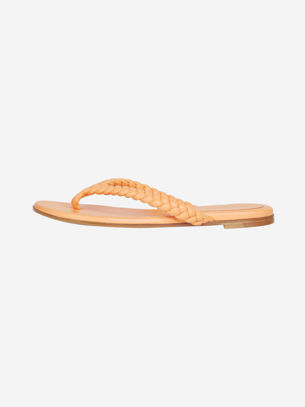 Orange leather braided thong sandals - size EU 38 Flat Sandals Gianvito Rossi 