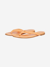 Load image into Gallery viewer, Orange leather braided thong sandals - size EU 38 Flat Sandals Gianvito Rossi 
