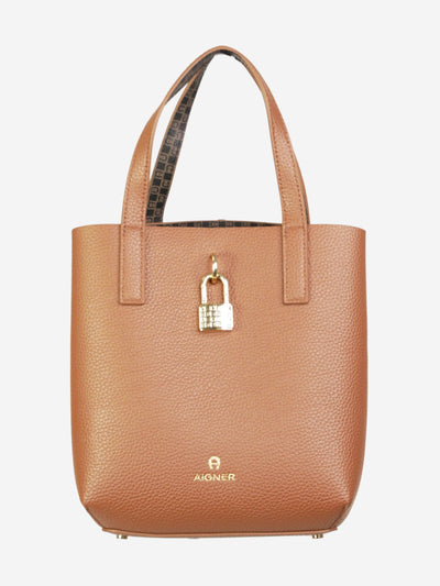 Brown leather top handle bag Top Handle Bags Aigner 