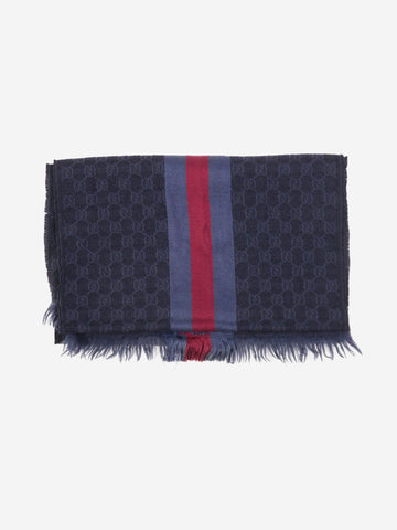 Blue shawl with logo Scarves Gucci 