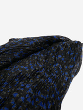 Load image into Gallery viewer, Black floral plisse scarf Scarves Saint Laurent 
