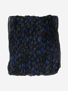 Saint Laurent Black floral plisse scarf