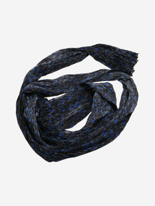 Saint Laurent Black floral plisse scarf