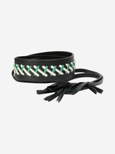 Load image into Gallery viewer, Black stitch detail leather belt Belts Maison Sarah Lavoine 
