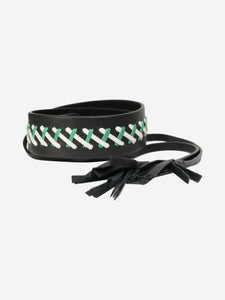 Maison Sarah Lavoine Black stitch detail leather belt
