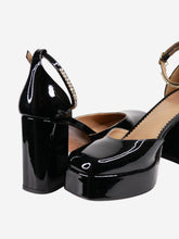 Load image into Gallery viewer, Black patent leather platform pumps - size EU 40 Heels Maje 
